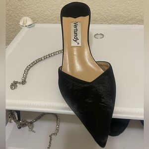 Women's Black Velvet Heels